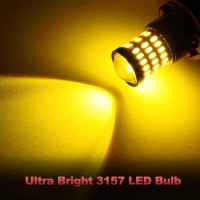 Yorkim 3157 Led Bulb Amber 3157 Led Turn Signal Bulb 3157 Led Blinker Bulb 3157A Led Bulb 4157 Bulb 3056 3156 3057 4057 Led 3157 Rear Turn Signal Bulb Front Turn Signal Bulb 3457 Led Bulb, Pack Of 2