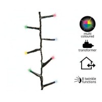 Lumineo 1000 Led Multi-Colored Christmas Compact Lights Set, Green Wire 74 Feet