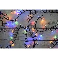 Lumineo 1000 Led Multi-Colored Christmas Compact Lights Set, Green Wire 74 Feet