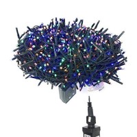 Lumineo 1000 Led Multi-Colored Christmas Compact Lights Set, Green Wire 74 Feet