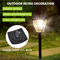 Maggift 4 Pack Vintage Solar Pathway Lights Led Bulbs Solar Powered Garden Walkway Lights For Outdoor Lawn Patio Yard Walkway