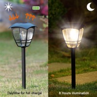 Maggift 4 Pack Vintage Solar Pathway Lights Led Bulbs Solar Powered Garden Walkway Lights For Outdoor Lawn Patio Yard Walkway