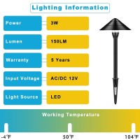 Outdoor Lights Landscape Lights Garden Lights, 12V 3W Low Voltage Patio Lawn Yard Pathway Lights,Aluminum Construction Ip65 Waterproof 4000K Natural White (4-Pack)