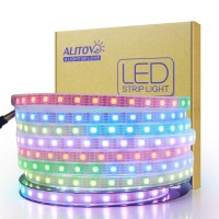 Alitove 12V Ws2812B Led Strip Light Ws2813 12V Rgb Addressable Led Pixel Tape Light Ws2815 Programmable Led Felxible Strip 16.4Ft/5M 300 Leds Waterproof Ip67 White Pcb For Decor Lighting Project