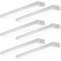 Sunco 6 Pack Led Wraparound Light Fixture 4Ft Garage Ceiling Lights Linkable 40W300W 3500 Lm 5000K Daylight Hardwired Sur