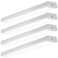 Sunco 4 Pack Led Wraparound Light Fixture 4Ft Garage Ceiling Lights Linkable 40W300W 3500 Lm 5000K Daylight Hardwired Sur