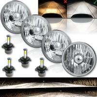 Octane LightingTHESE ARE 575 CRYSTAL CLEAR GLASS FACED METAL BACKED HEADLIGHT SET OF 4Includes Octane Lighting H4 9003 HB2 40w 6000k 4000 LumennbspnbspSET OF 4 534 CRYSTAL H4 HEADLIGHTSCRYSTAL CLEAR GLASS METAL BACKSIDEHIGH INTENSITY LED BULBS4 LOWHIGH BE