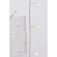 Lumineo 96 Led Warm White Battery-Operated Christmas Lights Set, Transparent Wire 23.3 Feet