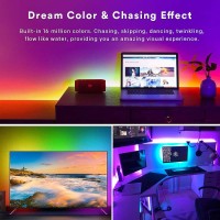 Korjo Dream Color Led Strip Lights 328Ft10M Bluetooth Led Chasing Light With App 12V 300 Leds 5050 Rgb Color Changing Rope L