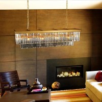 Meelighting L39.4 W10.2 Gold Rectangle Modern Crystal Chandeliers Lighting Pendant Ceiling Lights Fixture Lamp For Dining Living Room