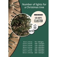 Lumineo 1512 Led Multi-Colored Christmas Cluster Lights Set, Green Wire 44.5 Feet