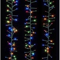 Lumineo 1512 Led Multi-Colored Christmas Cluster Lights Set, Green Wire 44.5 Feet