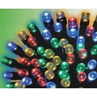 Lumineo 500 Led Multi-Colored Christmas Compact Lights Set, Green Wire 36 Feet