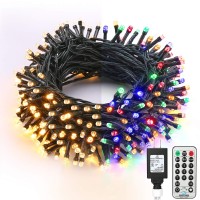 Brizled Christmas Lights, 6567Ft 200 Led Color Changing Tree Lights 11-Function Warm White & Multicolor Christmas Lights, Connectable 24V Safe Adapter Remote Decorative Lights String For Xmas Party