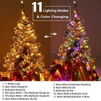 Brizled Christmas Lights, 6567Ft 200 Led Color Changing Tree Lights 11-Function Warm White & Multicolor Christmas Lights, Connectable 24V Safe Adapter Remote Decorative Lights String For Xmas Party