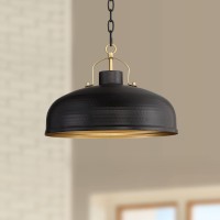 Possini Euro Design Camden Black Warm Brass Hanging Pendant Lighting 15 3/4