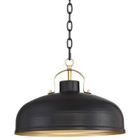 Possini Euro Design Camden Black Warm Brass Hanging Pendant Lighting 15 3/4