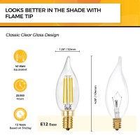 Hizashi Candelabra Led Light Bulbs, E12 Led Bulb 40W Dimmable, 90+ Cri 4W 450Lm 5000K Daylight White, Ca10 Chandelier Light Bulbs, Flame Tip Candle Light Bulbs, Ul Listed - 12 Pack