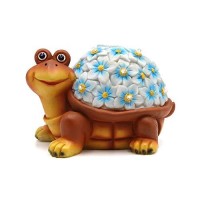 Petrala Solar Garden Decor For Outside Flower Turtle Lights 9 Leds Outdoor Statues Lighting Animals Art Ornaments For Table Yard Patio House Gifts