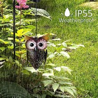 Petrala Solar Lantern Lights Hanging Outdoor Vintage Cute Owl Metal Lanterns 7 Lumens Brown For Garden Patio Porch Christmas Decoration Gifts