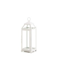 Accent Plus 10018645 Medium Country White Open Top Lantern, Multicolor