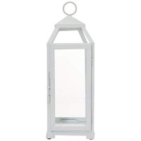 Accent Plus 10018645 Medium Country White Open Top Lantern, Multicolor