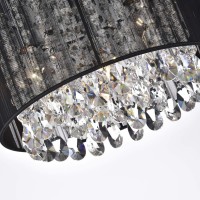 Lalula Black Chandelier Small Flush Mount Ceiling Light Fixtures Mini Crystal Chandelier Lighting Drum Ceiling Chandelier 3 Ligh