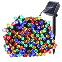 Joomer Solar Christmas Lights 39Ft 100 Led 8 Modes Solar String Lights Waterproof Solar Fairy Lights For Christmas Decorations (Multicolor)