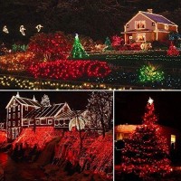 Joomer Red Solar Christmas Lights 39Ft 100 Led 8 Modes Solar String Lights Waterproof Solar Fairy Lights For Christmas Decorations