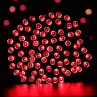 Joomer Red Solar Christmas Lights 39Ft 100 Led 8 Modes Solar String Lights Waterproof Solar Fairy Lights For Christmas Decorations