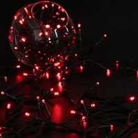 Joomer Red Battery Chrismas Lights, 66Ft 200Led Fairy Lights Battery Operated Timer 8 Modes Waterproof For Outdoor Home Garden Party Holiday Christmas Trees Decoration