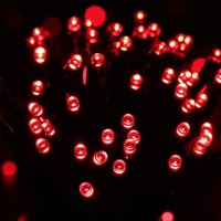 Joomer Red Battery Chrismas Lights, 66Ft 200Led Fairy Lights Battery Operated Timer 8 Modes Waterproof For Outdoor Home Garden Party Holiday Christmas Trees Decoration