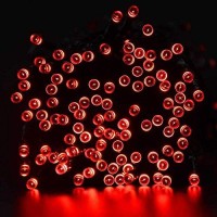 Joomer Red Battery Chrismas Lights, 66Ft 200Led Fairy Lights Battery Operated Timer 8 Modes Waterproof For Outdoor Home Garden Party Holiday Christmas Trees Decoration