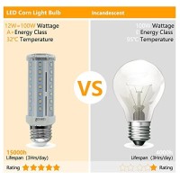 Led Light Bulb 100W Equivalent 1200 Lumen 3000K Warm White 10W Led Corn E26 Light Bulb Base Non-Dimmable Ceiling Fan Corn Lighting For Home, Garage, Indoor,High Brightness (Warm White,100W Equivalent)