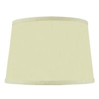 10X12X08 Hardback Shallow Drum Lampshade Eggshell With Brass Spider Fitter - Perfect For Table And Desk Lamps - Medium, Off-White