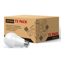 Ostwin 9W Led Light Bulb 60 Watt, E26 Light Bulb, A19 3000K Warm White, 800 Lumens, Cri80 Daylight, Non-Dimmable, Ul Listed 72 Pack