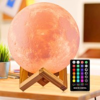 Dtoetkd Moon Lamp Kids Night Light 3D Printing Moon Light With Stand, Remote &Touch Control & Usb Rechargeable Brightness And 16 Led Color Change, Birthday Gift Decor For Baby Boys Girls (7.1 Inch)