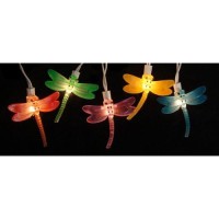 Northlight 10-Count Dragonfly Summer Garden Outdoor Patio Lights, 7.25Ft White Wire