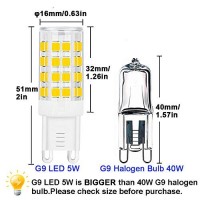 Sumvibe G9 Led Bulb 5W, 40W G9 Halogen Bulb Replacement, 420Lm, Warm White 3000K, Ac100V-240V, G9 Base Non-Dimmable Light Bulbs, 12-Pack