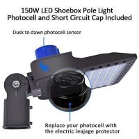 Szgmjia 150W Parking Lot Lighting, 22,500 Lumen Super Bright 5000K Daylight White Replaces 600W Halide Slip Fit Mount Led Street Lights Shoebox Pole Lights With Photocell