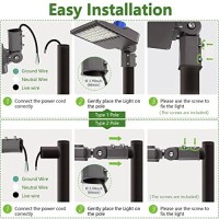 Szgmjia 150W Parking Lot Lighting, 22,500 Lumen Super Bright 5000K Daylight White Replaces 600W Halide Slip Fit Mount Led Street Lights Shoebox Pole Lights With Photocell