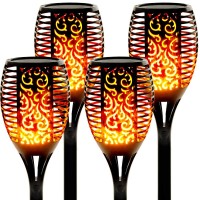 Walensee Solar Lights Outdoor Upgraded 434 Pack 96 Led Waterproof Flickering Flames Torch Lights Outdoor Solar Spotlights La