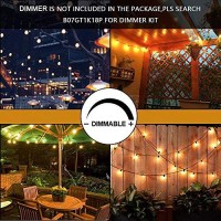 Svater Led Outdoor String Lights, 50Ft Patio Lights With 46Pcs E12 Socket, 2700K Warm White 50 G40 Bulbs, Indoor/Outdoor Hanging Lights String For Cafe Garden Backyard