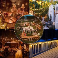 Svater Led Outdoor String Lights, 50Ft Patio Lights With 46Pcs E12 Socket, 2700K Warm White 50 G40 Bulbs, Indoor/Outdoor Hanging Lights String For Cafe Garden Backyard