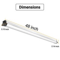 Faithsail 4Ft Linkable Led Shop Light, 50 W For Garage, 5600 Lm 4 Foot Led Light Fixtures For Workbench, 5000K Led Workshop Light With Plug, Pull Chain, Hanging Mount - 4 Pack