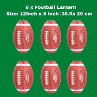 Uniqooo 6Pcs American Football Super Sports Lantern Party Decoration Set Lrg 12 Inch Hanging Japanese Paper Lanterns Easy Ass