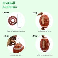 Uniqooo 6Pcs American Football Super Sports Lantern Party Decoration Set Lrg 12 Inch Hanging Japanese Paper Lanterns Easy Ass