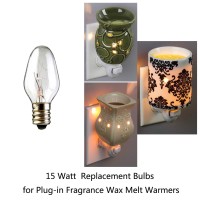 Snnalosses 15 Watt Nightlight Bulbs For Wax Warmers -Salt Lamp Bulbs- 15 Watt Light Bulbs For Scentsy Plug-In Warmer, Candle Warmer & Himalayan Salt Lamp - Warm White, 12 Pack