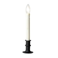 Battery Operated Led Window Candles With Streetside Brightness Dual Led Bulb With Daily Timer And Adjustable Height (Black)