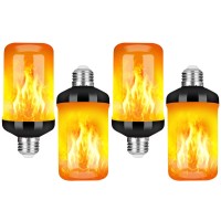 Y- Stop Led Flame Light Bulbs, 4 Modes Flickering Light Bulb With Upside Down Effect, E26 Base Fire Bulb For Halloween, Christmas Decorations, Party, Outdoor, Indoor, Home Decor (4 Pack)